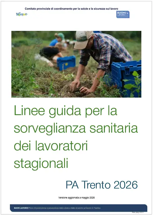 Linee guida sorveglianza sanitaria lavoratori stagionali / PA Trento 2026 Linee guida sorveglianza sanitaria lavoratori stagionali / PA Trento 2026